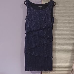 Connected Apparel Blue Sleeveless Sheath Cocktail Dress